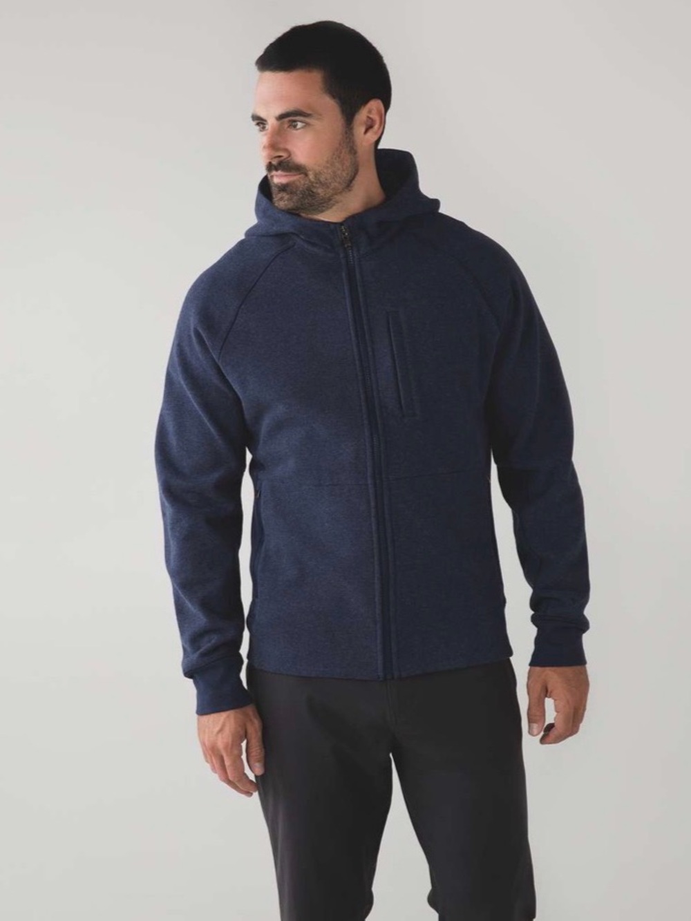 Lululemon Best Coast Full Zip Hoodie Men’s Medium Navy Heather | Athletic Jacket